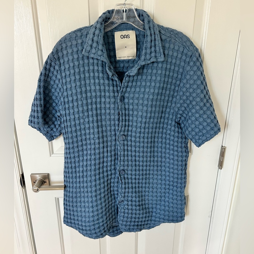 OAS Men’s Coronet Cuba Waffle Shirt In Blue - Picture 2 of 5